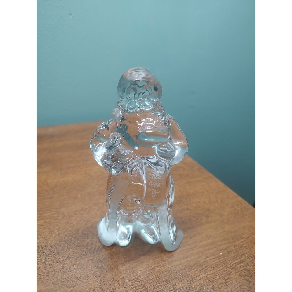 1996 Lenox Fine Crystal Santa Clear Figurine Germany Paperweight 5.5" Tall